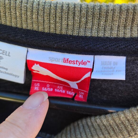 Puma Men's Olive Big Logo Sweatshirt size XL dryCELL - Picture 4 of 8